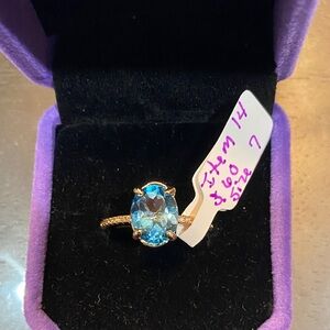 Blue Topaz 7x9mm oval. Item 14 Sizes 5-10 $60